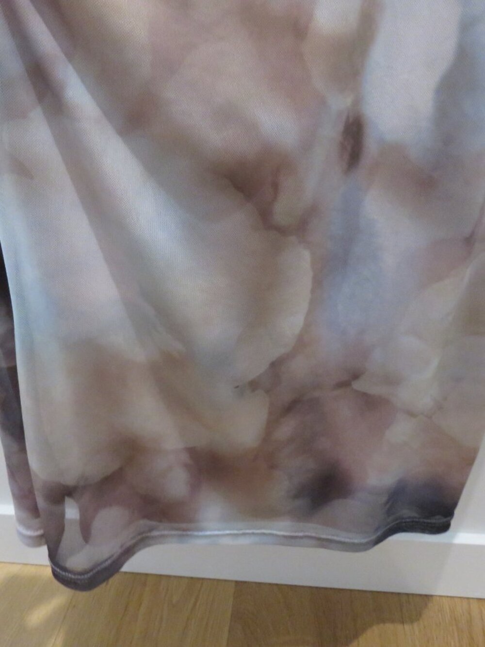 BOHME Jamie Watercolor Bodycon Mesh Maxi Dress XS Neutral Minimalist Abstract - Picture 7 of 15